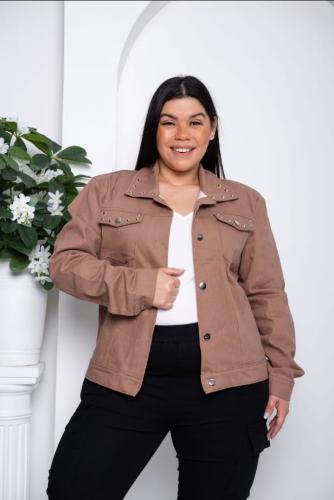 Campera Jeans Chocolate con Tachas - Miniatura 3