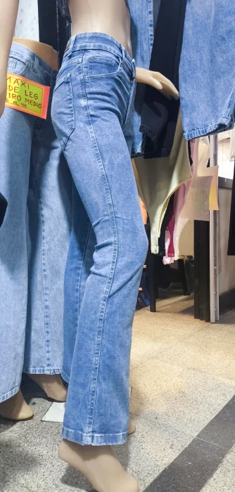 Pantalón Elastizado Oxford Tiro Medio Nevado Azul