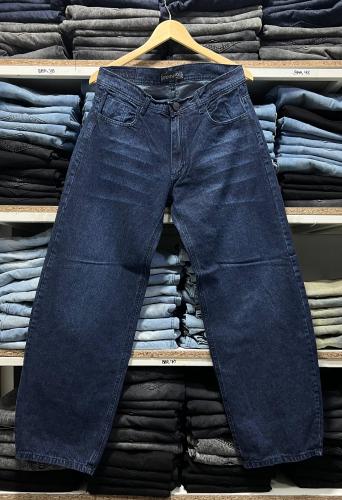 Pantalón Maxi Baggy Liso Azul Marino Óxido Localizado +bigote