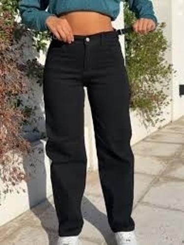 Jeans Baggy Elastizado con Regulador Negro
