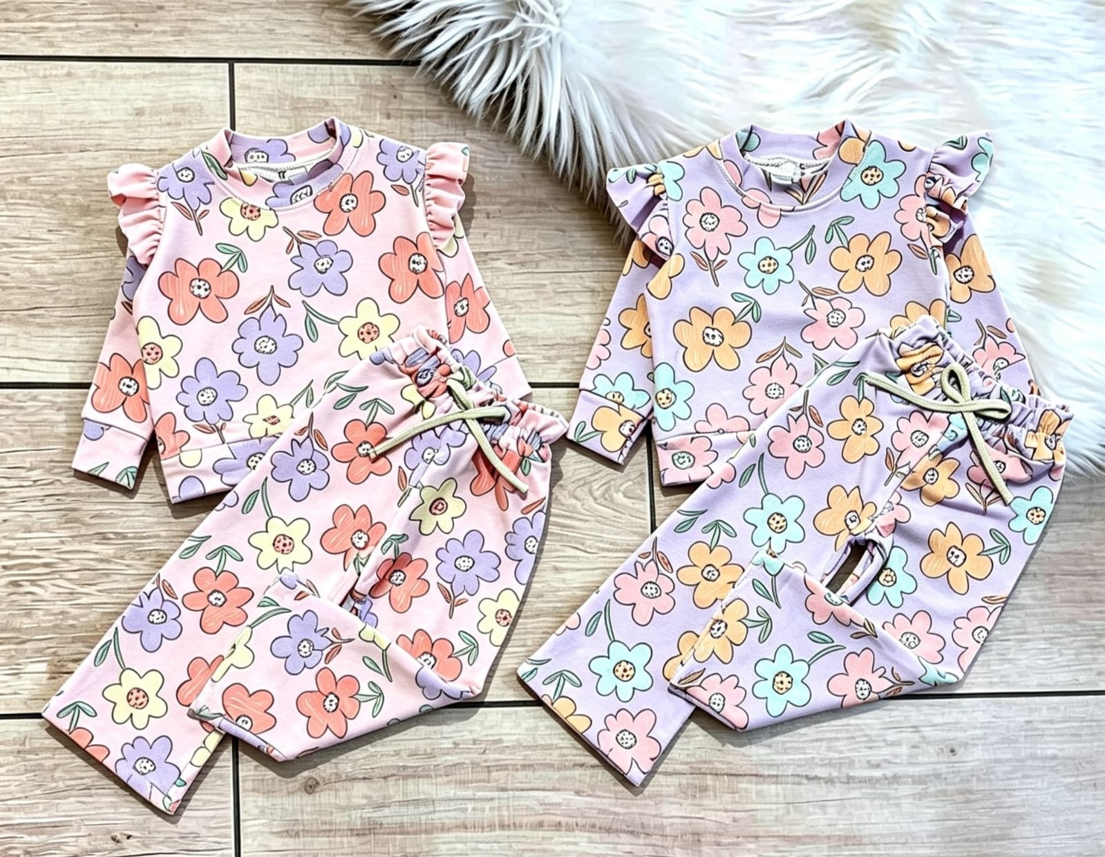 Conjunto Flores Rustico Peinado Premium Elastizado Buzo y Palazo - Imagen 3