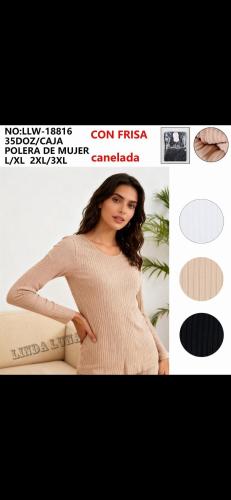 Remera Termica de Dama Canelada