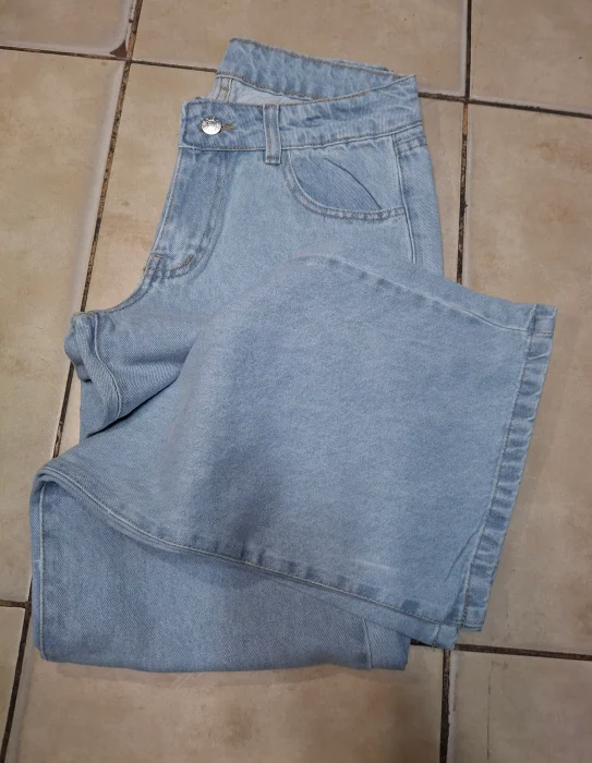 Wide Leg Tiro bajo Celeste