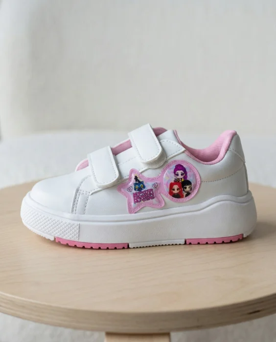 Zapatillas las Guerreras Kpop Niñas Velcro Blancaslivianas  Tendencia Actualidad