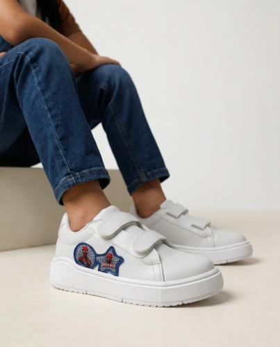 Zapatillas Infantil Blancas Livianas Niño  el Hombre Araña  Doble Abrojo Velcro Nenes - Miniatura 3
