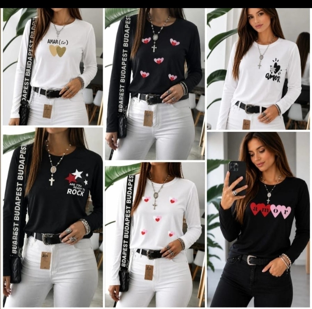 Camisetas Algodón Estampadas ( Lc ) - Imagen 1