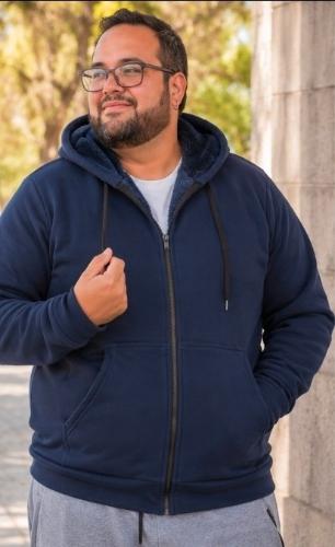 Campera Jersey con Piel Talles Especiales ( Lc ) - Miniatura 3
