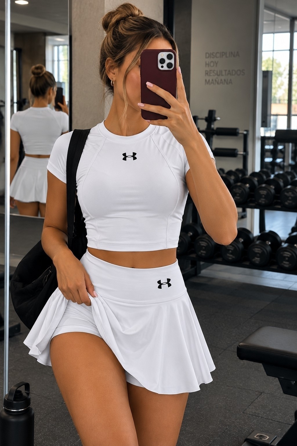 Conjuntos Deportivos Shorts Pollera y Crop Lycra ( Lc ) - Imagen 1