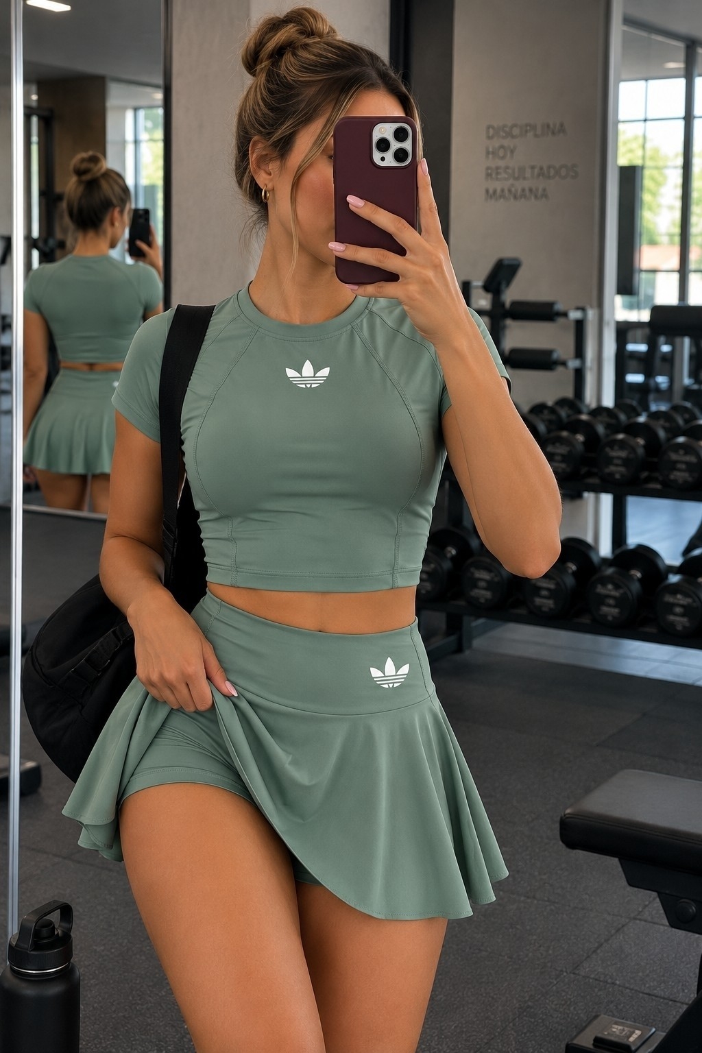 Conjuntos Deportivos Shorts Pollera y Crop Lycra ( Lc ) - Imagen 4
