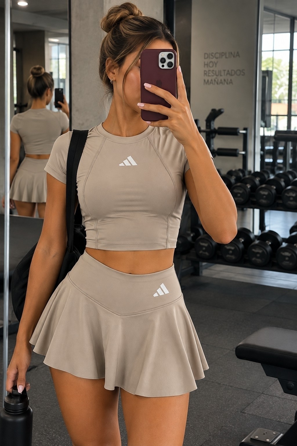 Conjuntos Deportivos Shorts Pollera y Crop Lycra ( Lc ) - Imagen 3