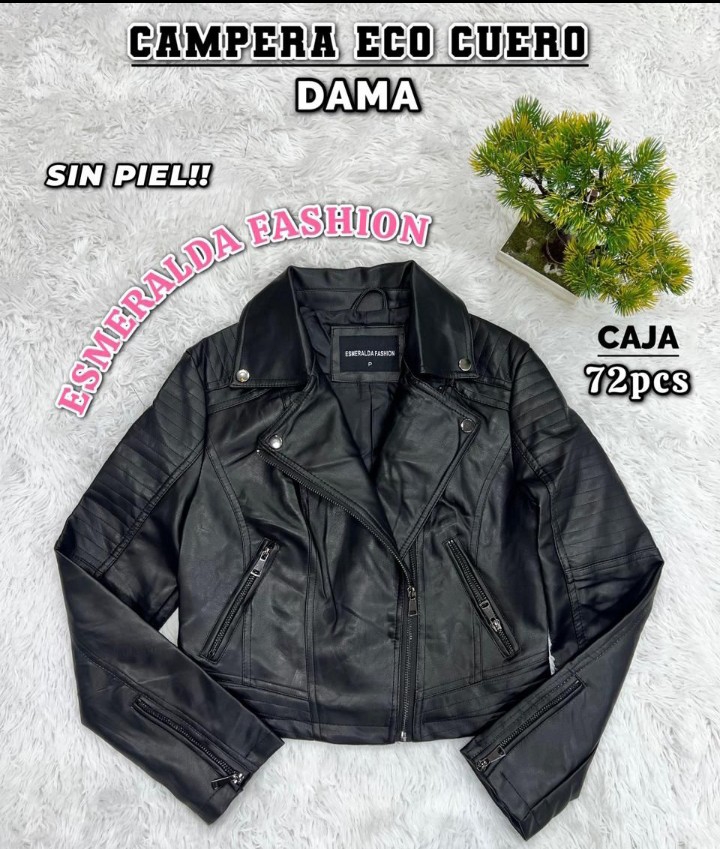 Campera Eco Cuero Importada de Mujer - Imagen 2