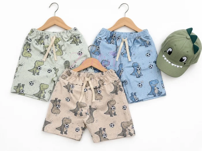 Short Dinosaurio Rústico Peinado Premium Elastizado