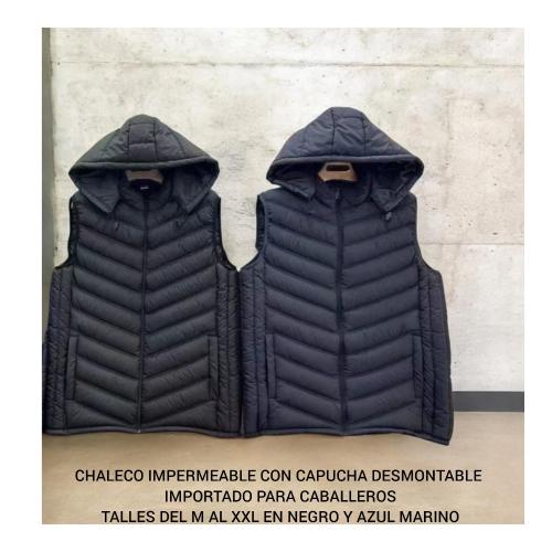 Chaleco Impermeable con Capucha Desmontable Importado Premium Talle del  M  al  Xxl - Miniatura 2
