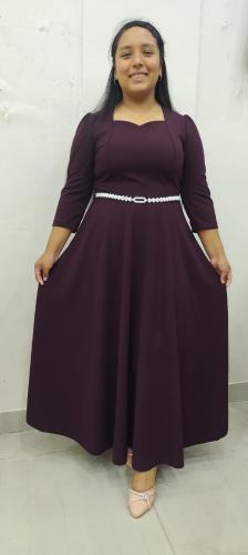 Vestido Crep Scuba Manga 3/4