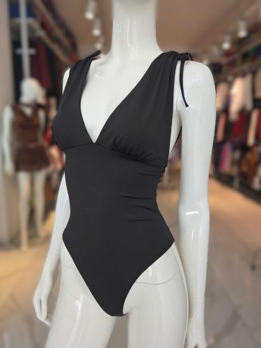 Body Escotado V con Frunce Lycra