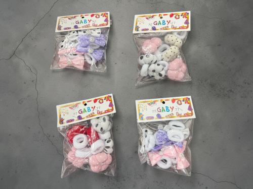 Gomitas para el Pelo con Aplique Mirta Pack X 6