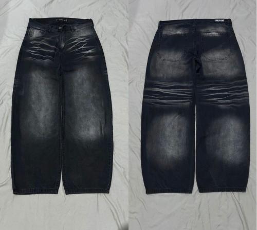 Pantalón Maxi Baggy Liso Negro Stone Localizado +doble Bigote