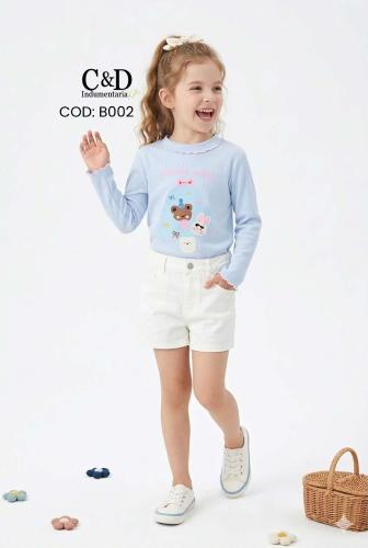 Camisetas Ternurita con Cuello Volados de Nena (importado)