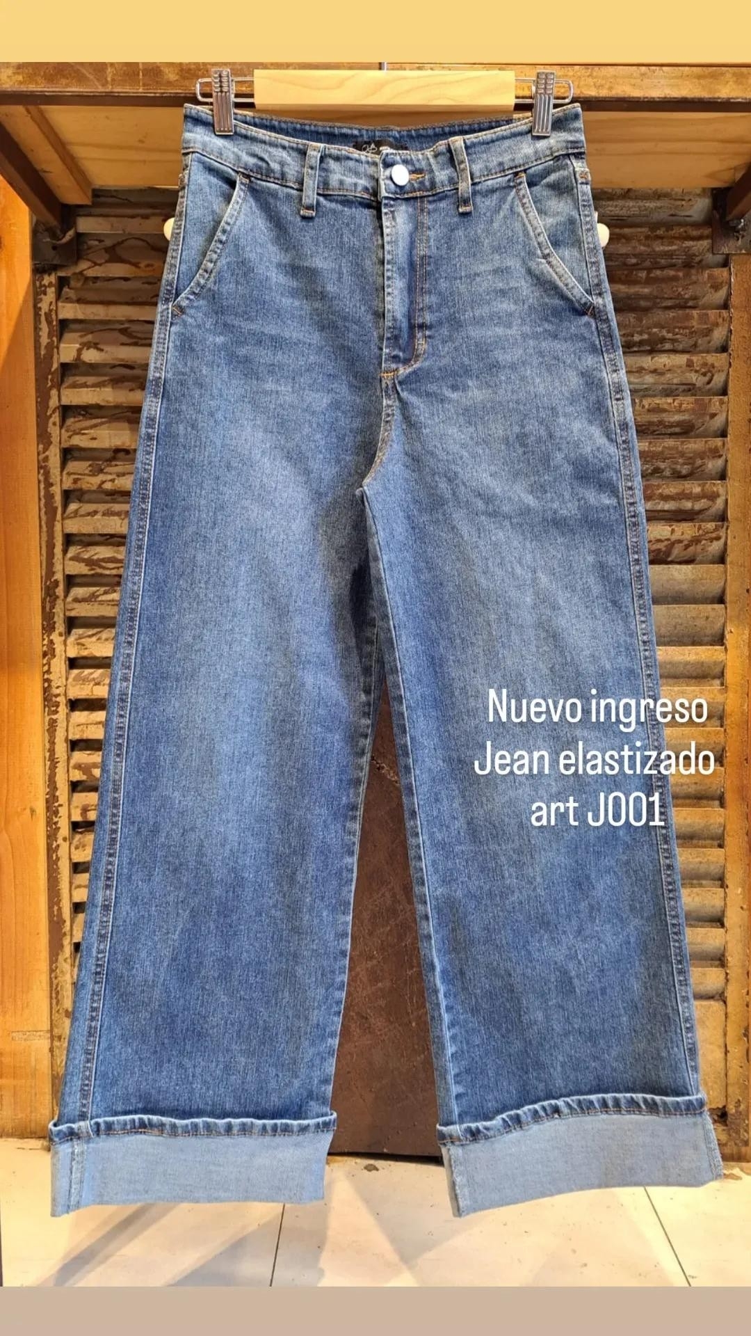 J001, Jean Wide Cuffed Semi Elastizado Imp - Imagen 3
