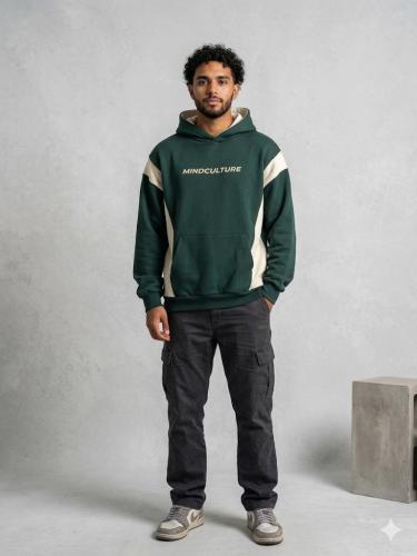 Buzo Oversize Friza Premium Combinado "mindculture" Urban/streetwear