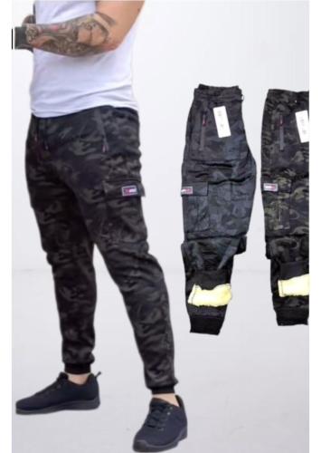 Pantalon Cargo con Piel
