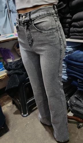 Pantalón Wid Leg Tiro Alto Gris Nevado - Miniatura 2
