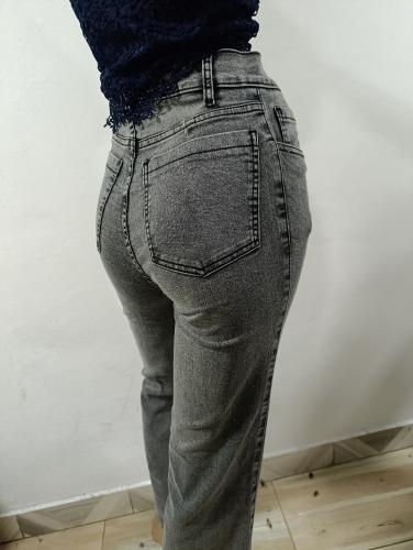 Pantalón Wid Leg Tiro Alto Gris Nevado - Miniatura 3