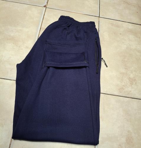 Joggin Talles Especiales Frizados Color Azul Marino sin Puño y Cintura con Elastico