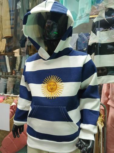 Buzo con Capucha Rayado Sol de Mayo
