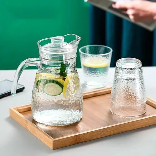 Jarra de Vidrio + 4 Vasos Vidrio