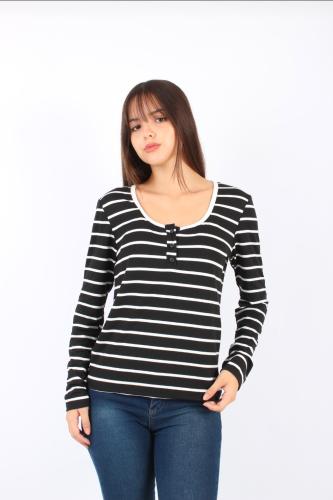 Remera Carterita Rayado Modal "zoe" - Miniatura 3