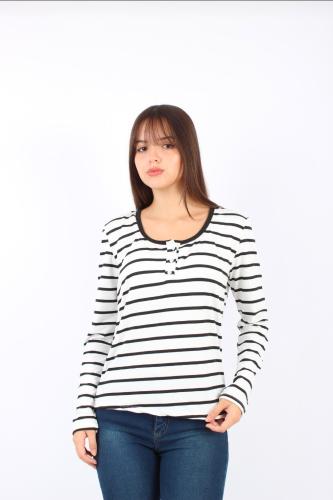 Remera Carterita Rayado Modal "zoe" - Miniatura 4