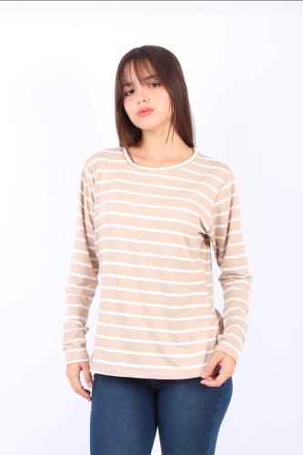 Remera Cuello Redondo Rayado Modal "kiara" - Miniatura 4