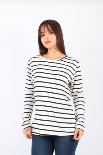 Remera Cuello Redondo Rayado Modal "kiara" - Miniatura 7