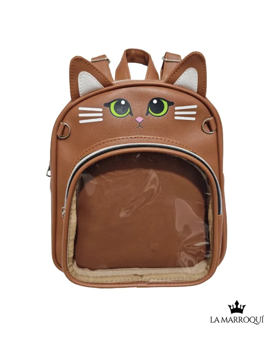 Itabag Mochila Pequeña Bandolera Gatito Visor Transparente