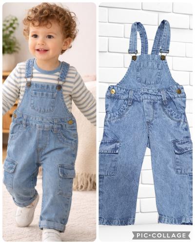 Jardinero Cargo de Jeans Rígido de Bebé Unisex