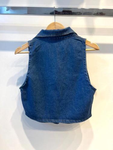 Chaleco Jean Crop Lavado Premium - Miniatura 2
