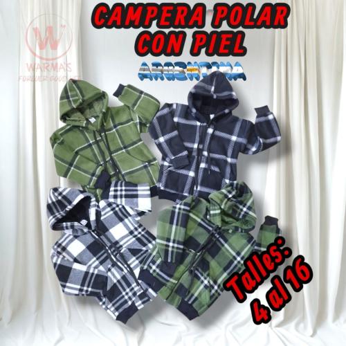 Campera de Polar con Piel