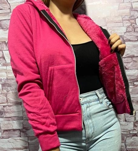 Campera Jersey con Piel Dama