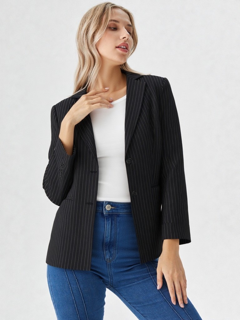 Blazer Sastrero Negro Rayado - Imagen 3