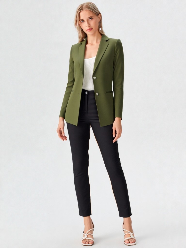 Saco de Mujer Sastrero Verde Militar - Imagen 2