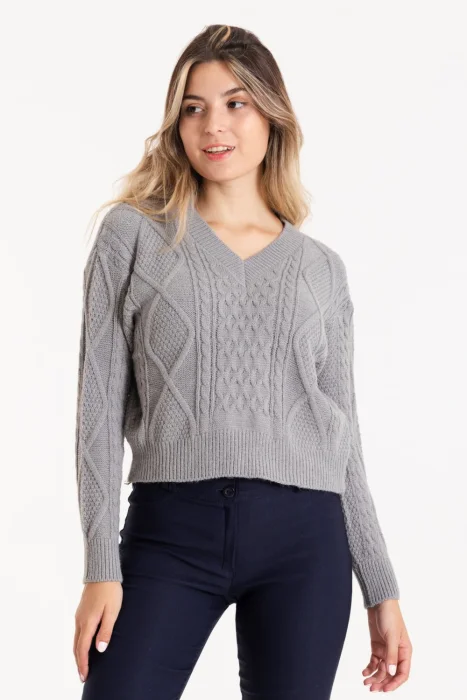 D5: Sweater Panal Cuello V