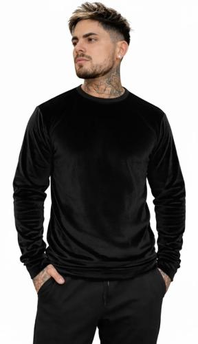 Buzo Plush Negro Cuello Redondo