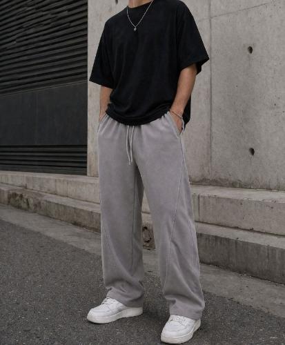 Pantalon Baggy con Recorte