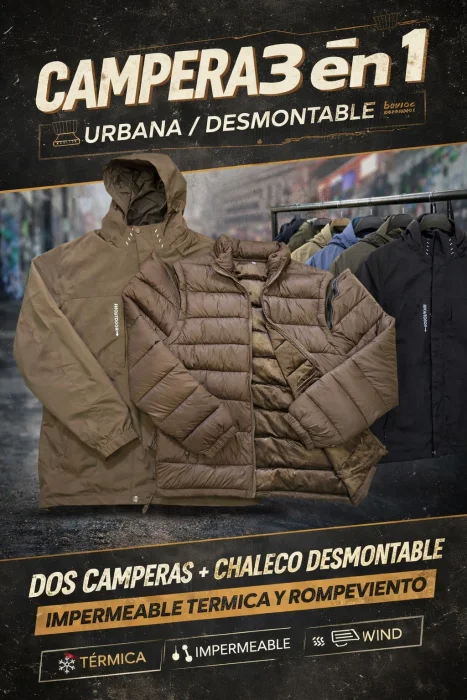 Campera 3 en 1  Desmontable.