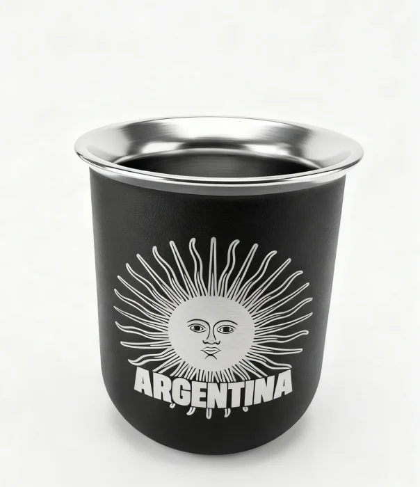 Mate del Sol de Mayo Argentina en Acero Inoxidable Termico