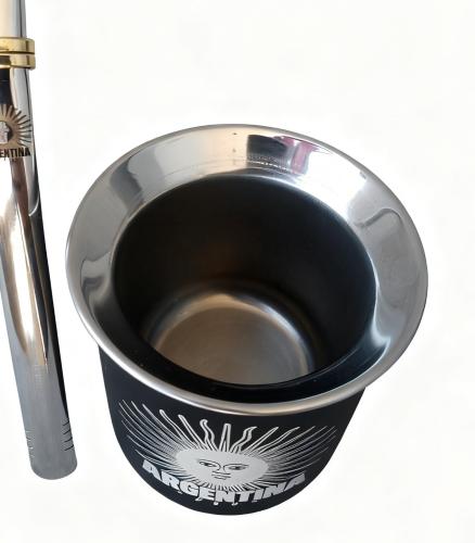 Mate del Sol de Mayo Argentina en Acero Inoxidable Termico - Miniatura 2