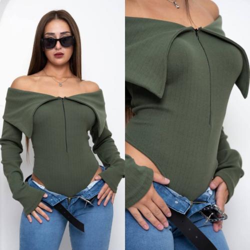 Body Cuello Bote con Cierre Morley Frisado - Miniatura 5