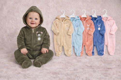 Entero de Plush con Cierre y Capucha July Baby T.(0-3/3-6/6-9 Meses) - Miniatura 1