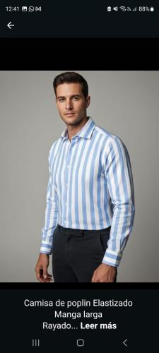 Camisa Elastizado Rayada M/larga